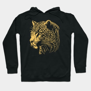 Leopard Head - Distressed Yellow Hoodie